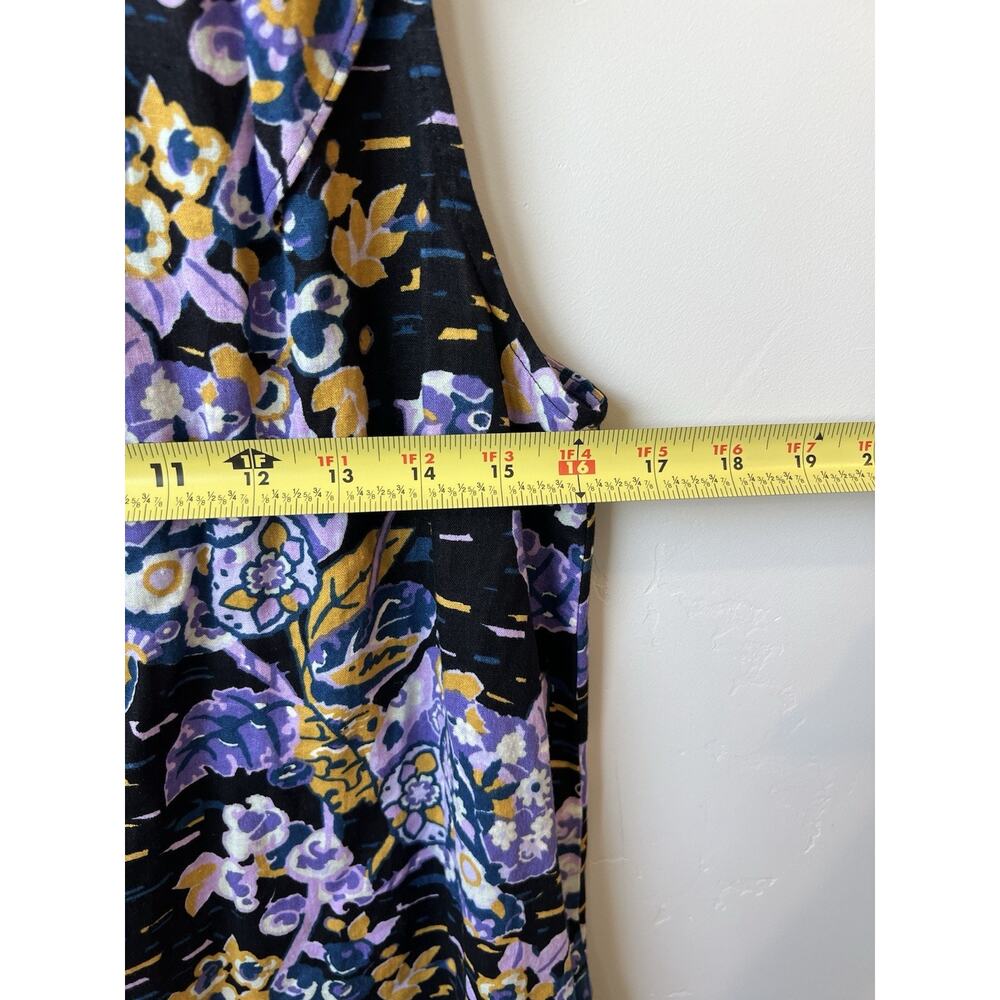 Free People Summer Tulum Tunic Top Ruffle Tie Back Sz Medium Combo Floral - Picture 8 of 8